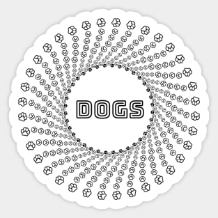 DOGS WITH PAW PATTERN Sticker